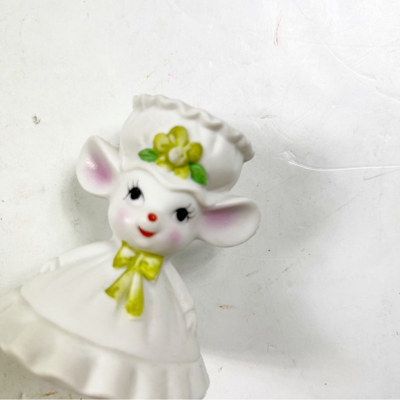 Vintage Lefton Mouse Pin Cushion Figurine Kitsch Cute Retro Sewing Craft - Picture 3 of 7